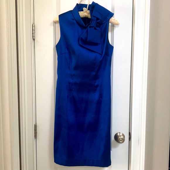 Sara Campbell blue dress with bow - Picture 1 of 8